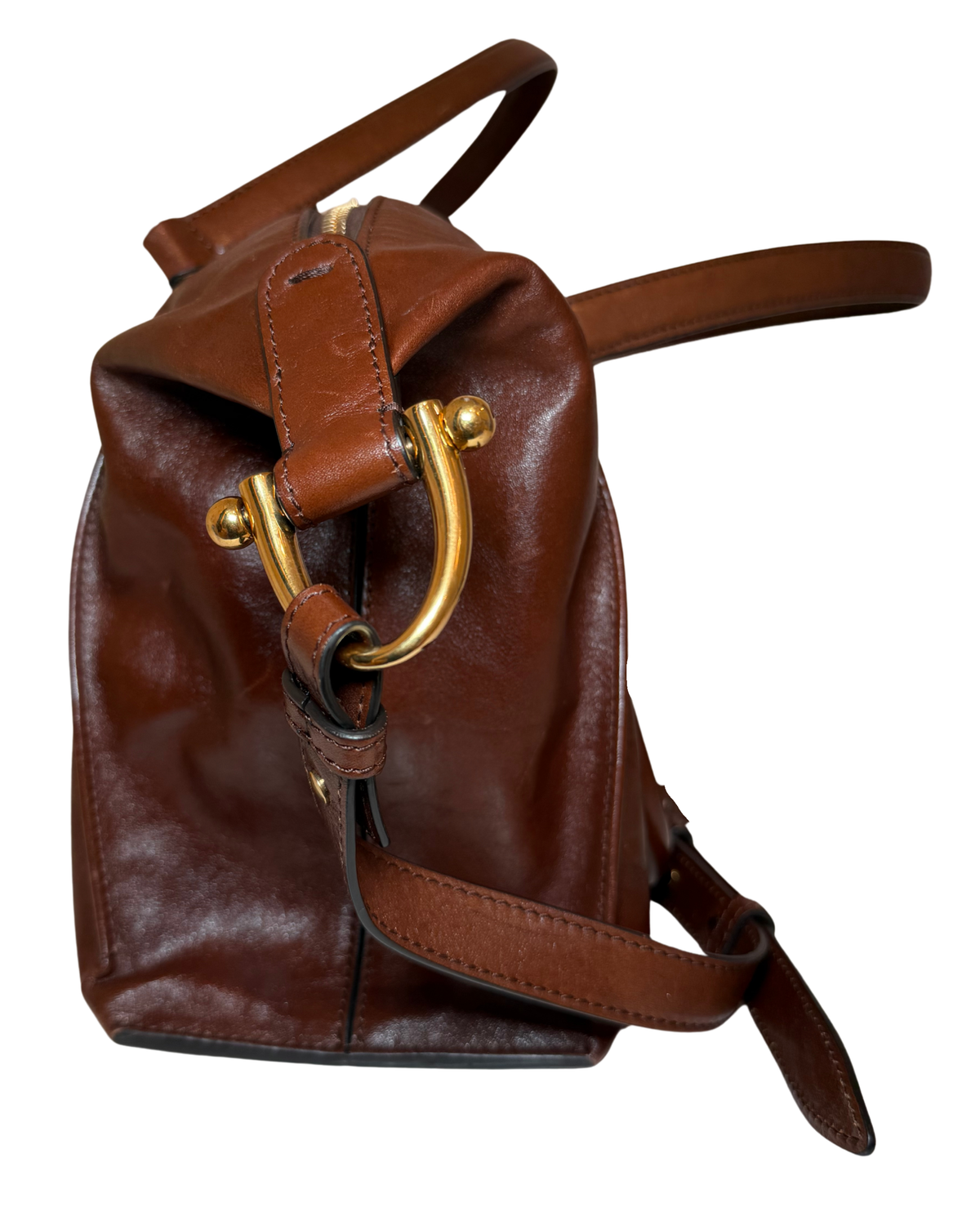 Chloé Brown Leather Satchel with Strap
