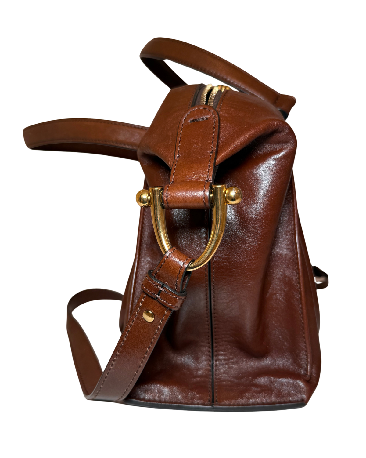 Chloé Brown Leather Satchel with Strap