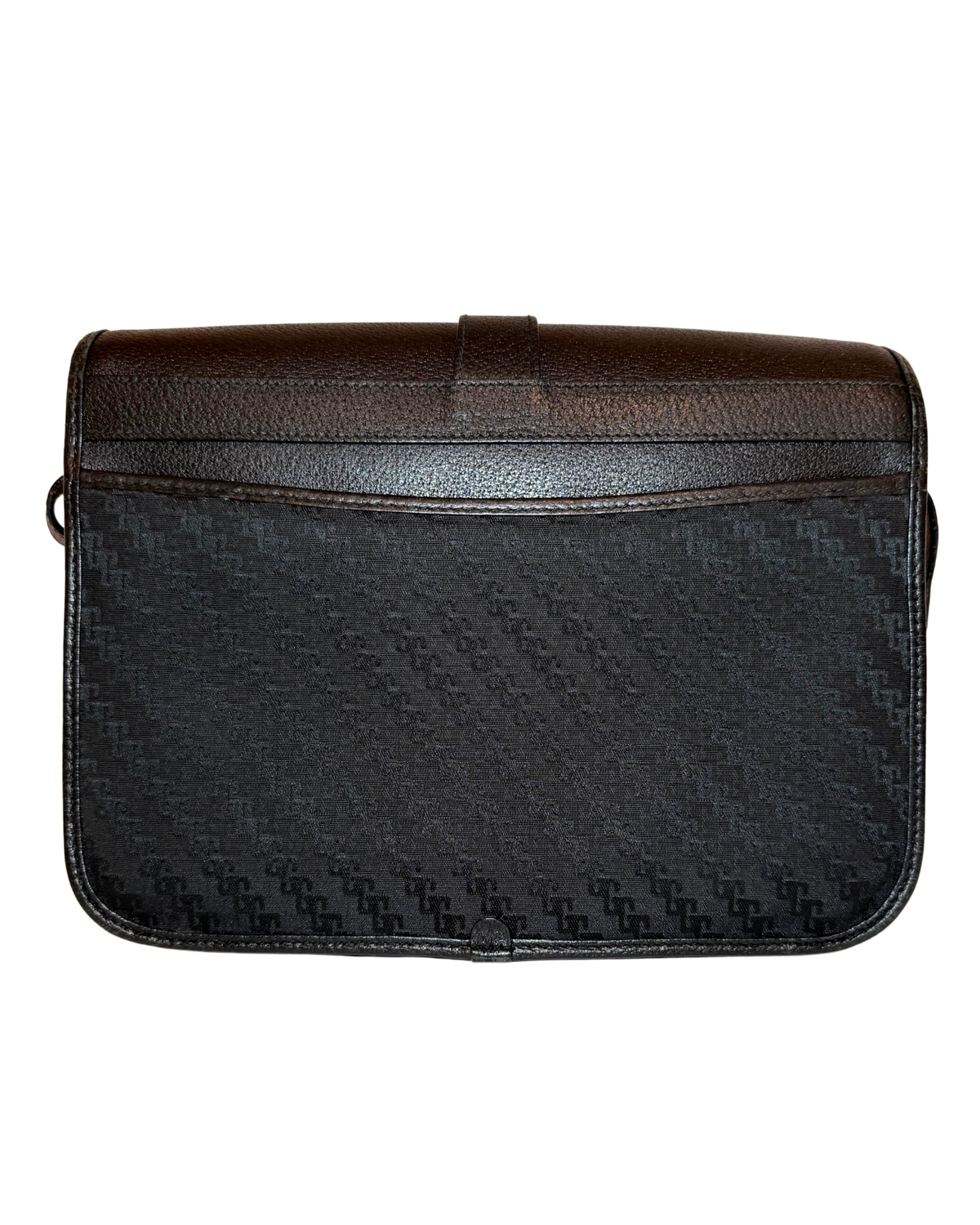 Gucci Vintage Black Mono/Leather Crossbody