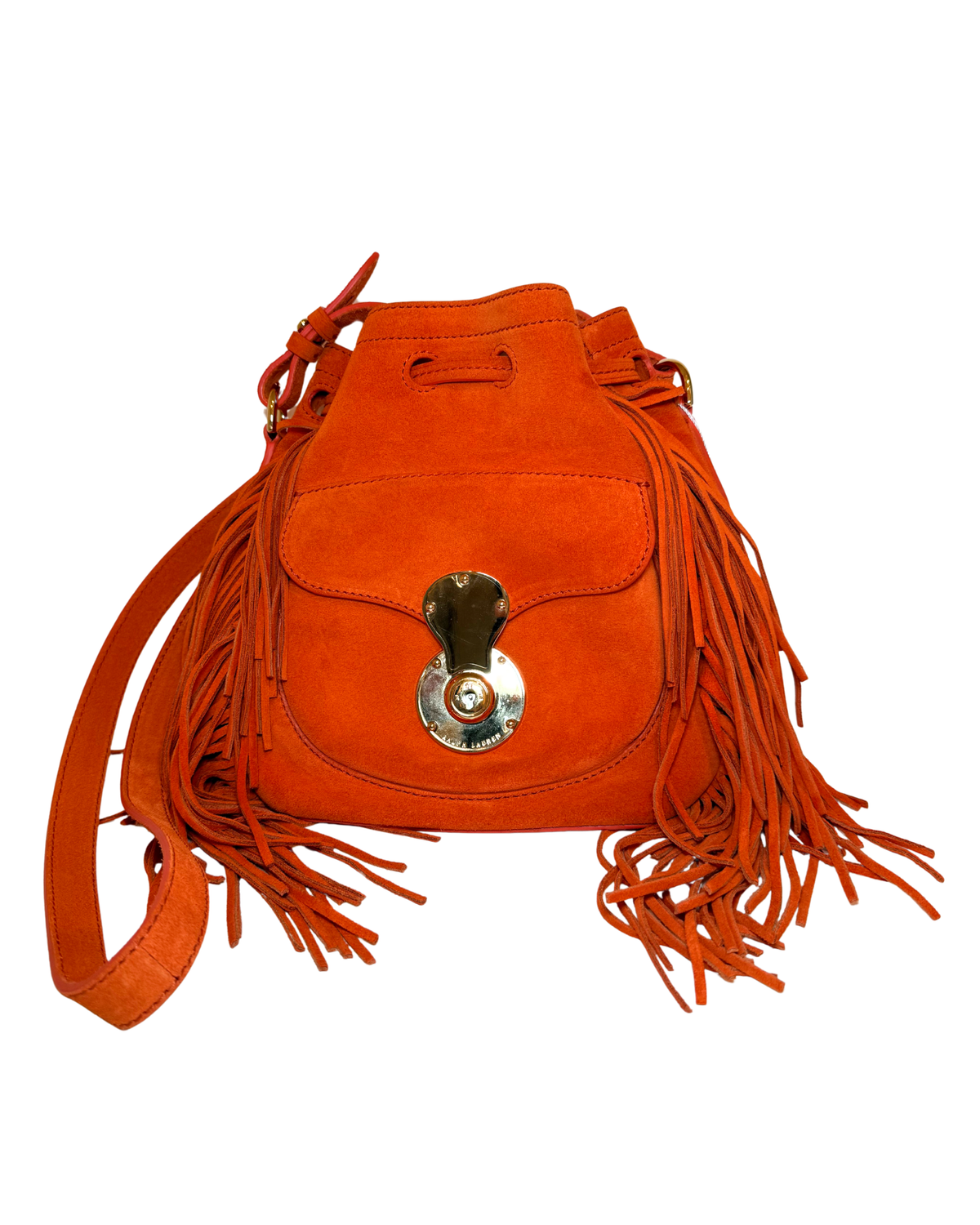 Ralph Lauren Collection Suede Mini Ricky Bucket, Orange