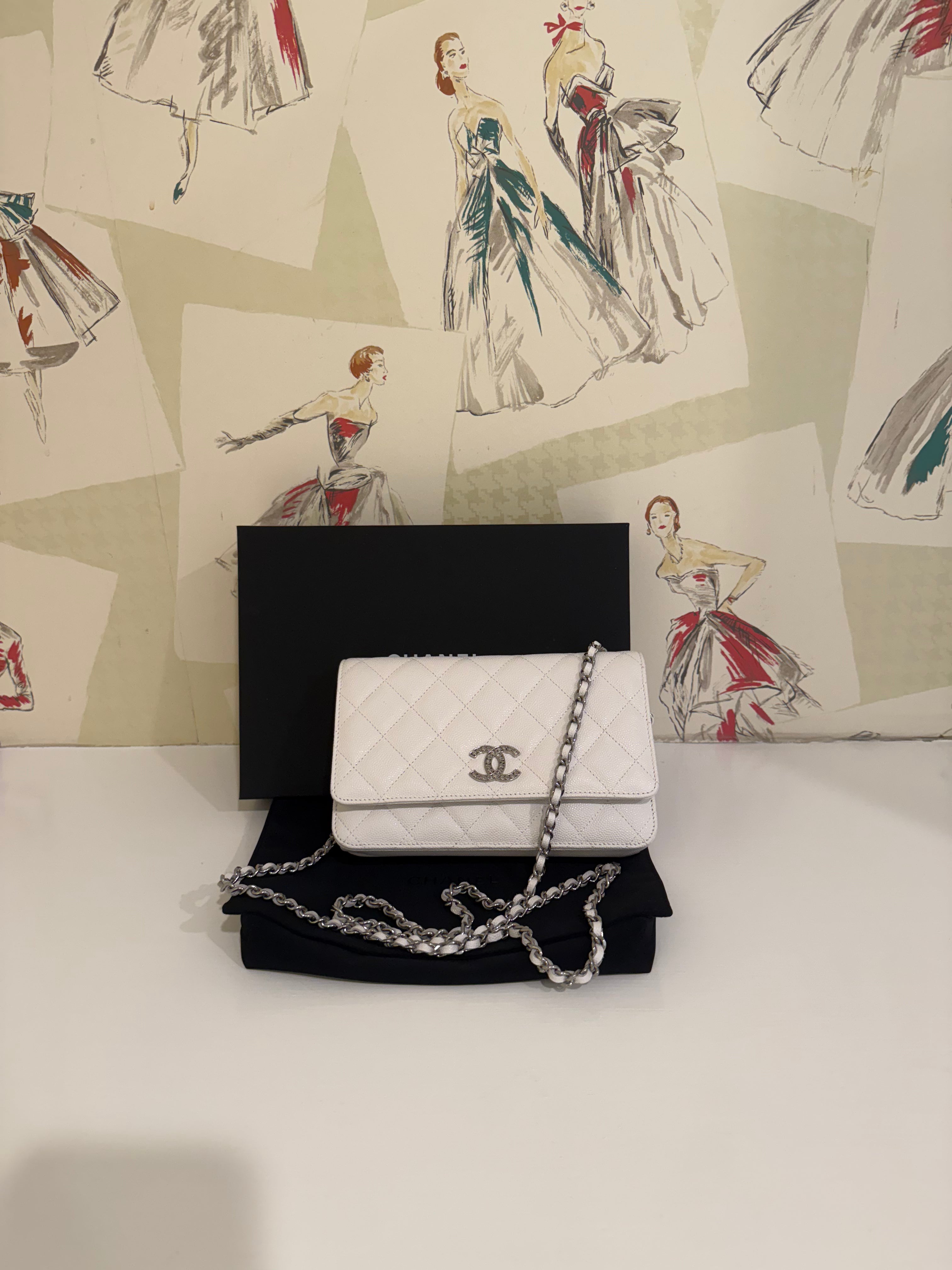 Chanel Wallet on Chain, White, 2024